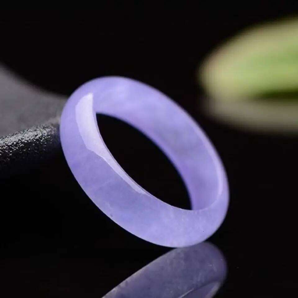 Burma Ring Women Healing Gemstone Fine Jewelry Genuine Myanmar Grade A Jadeite High Ice Purple Jade Rings Anillos Mujer H260312