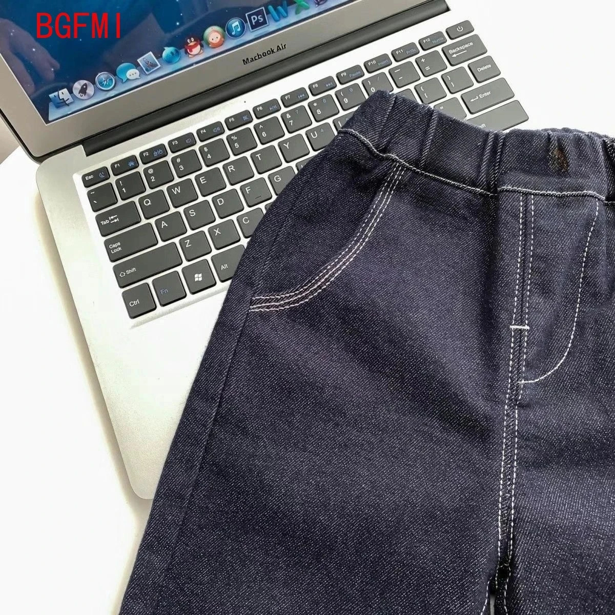 210Yrs Spring Autumn Childrens Boys Jeans Toddler Girls Solid Color Casual Denim Pants Elastic Waist Kids Straight 260311