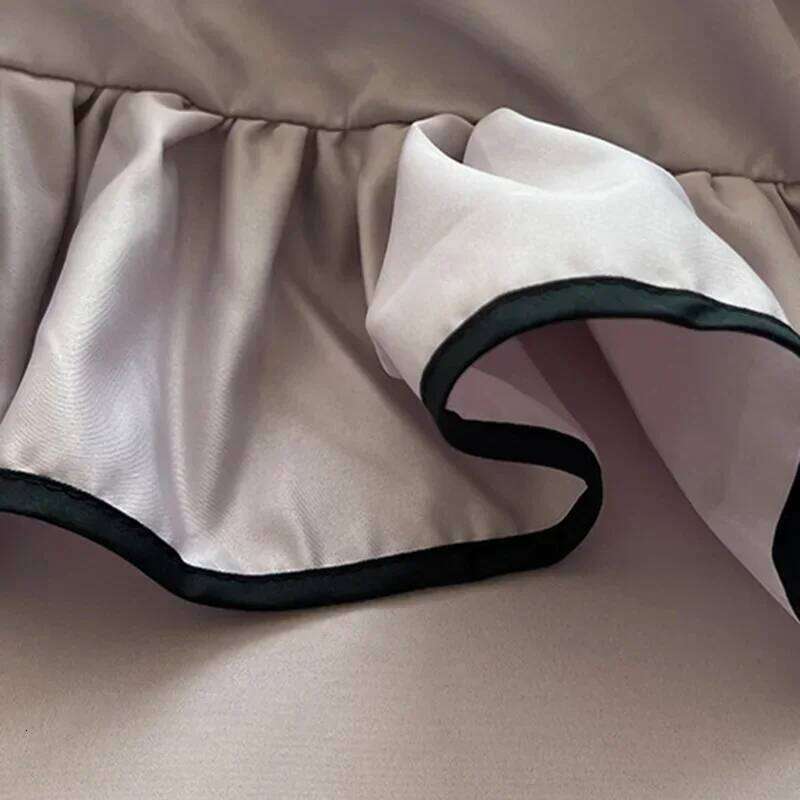 Summer Washed Satin Silky Bedding Set of 4 Pieces Princess Style Lace Bedclothes for Adults Solid Color Cooling Comforter Sets H260312