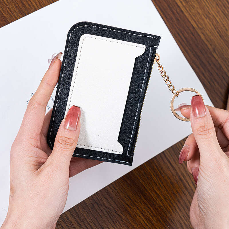 Luxury fashion wallet New Women S Ultra Thin Holder Card Case Korean Version Candy Color Student Easy To Carry Color Block PU Coin Purse