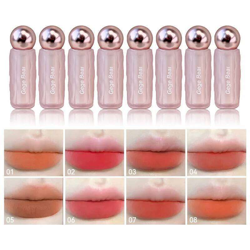 Gege Bear Scraping Clay Takes a Cosmetic Photos the Color with Your Girl and Student Own Lip Clay, Yellow Skin Transposition. 8 Colors Combined in Mul
