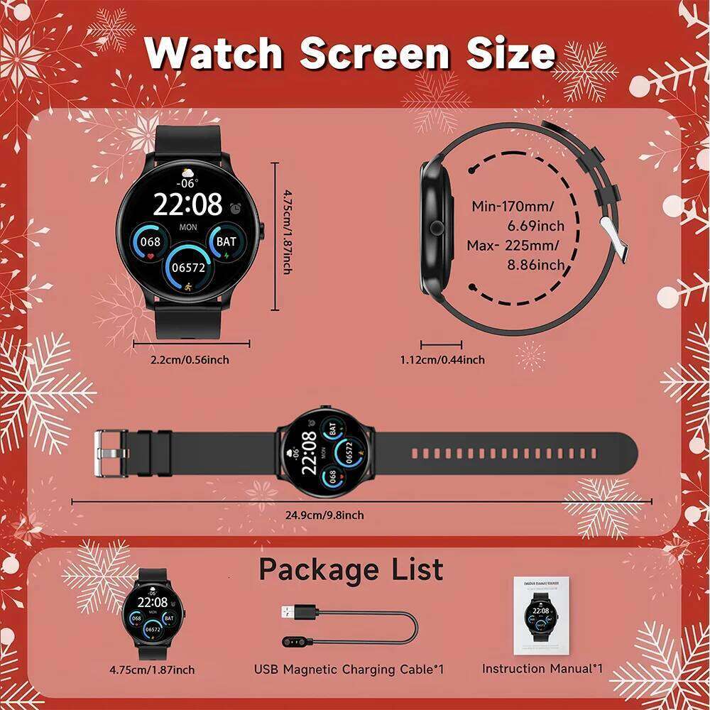LAXASFIT 2025 New Smart Watch 1.52inch HD Full Touch Scree Bluetooth Dial Answer Smartwatch Men and Women Christmas Gifts