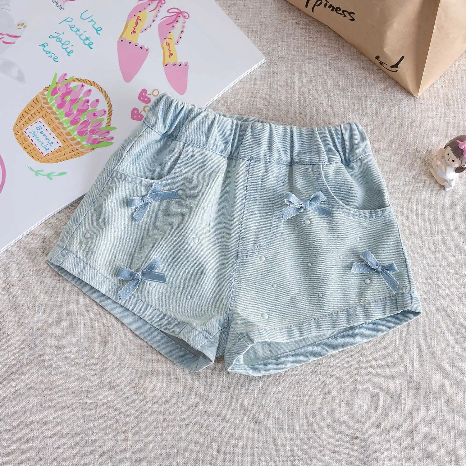 Korean Style Kid Short Denim Shorts for Girls Fashion Girl Princess Jeans Children Pants 260311