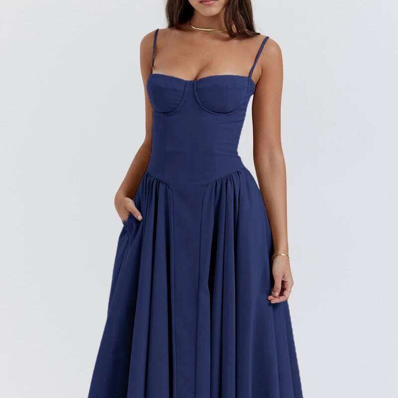 2026 Summer European American strapless with waist cinching, fashionable and sexy red suspender dress for women C260312