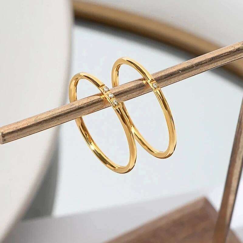 New 1mm stainless steel Cubic Zirconia Thin Finger Fashion Jewelry Zircon Wedding Ring H260312