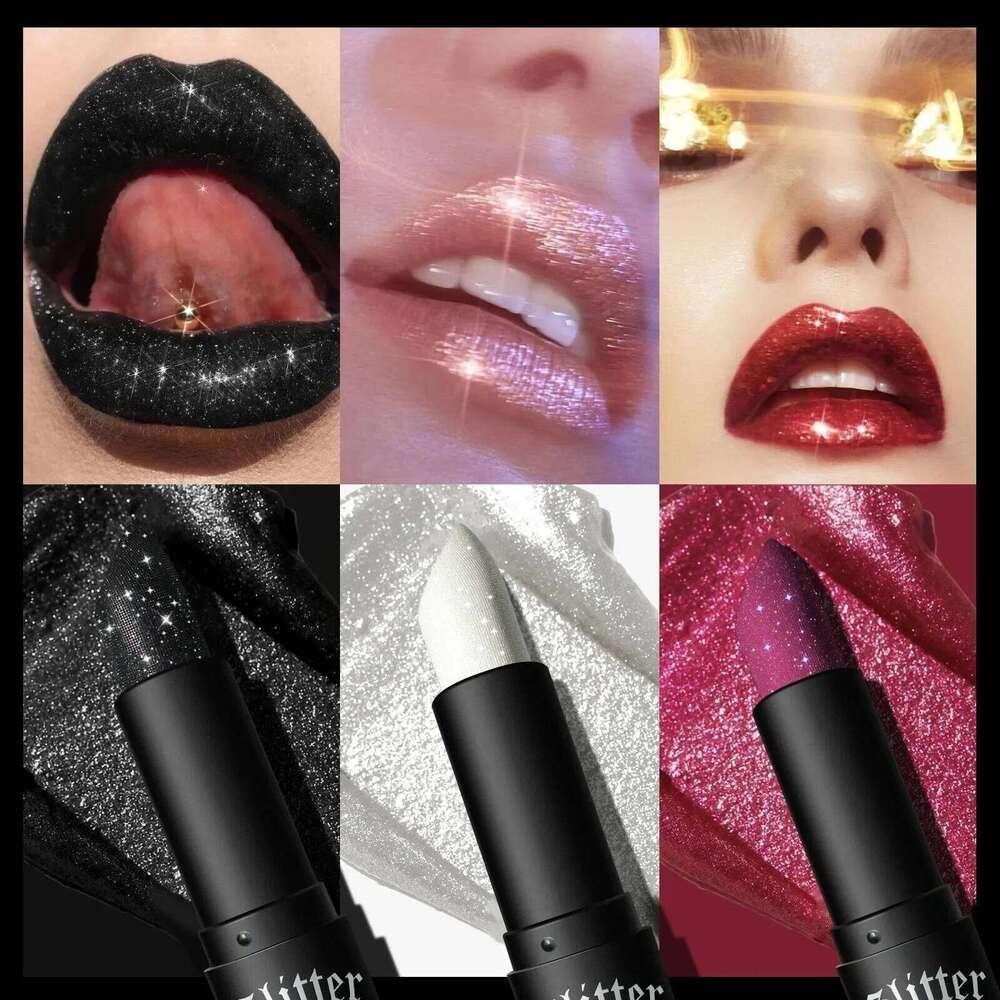 7 Colors Diamond Matte Lipstick Glitter Tint Balm - Waterproof Long-Lasting Pearl Shine White Shimmer Sexy Lip Makeup W260311