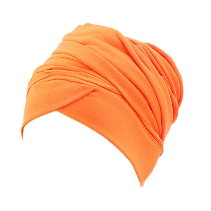 Women Solid Color Cotton Magic Turban Hijab Head Wrap Long Tube Indian Headwrap Scarf Tie Hair Loss Islamic Headwrap 260304
