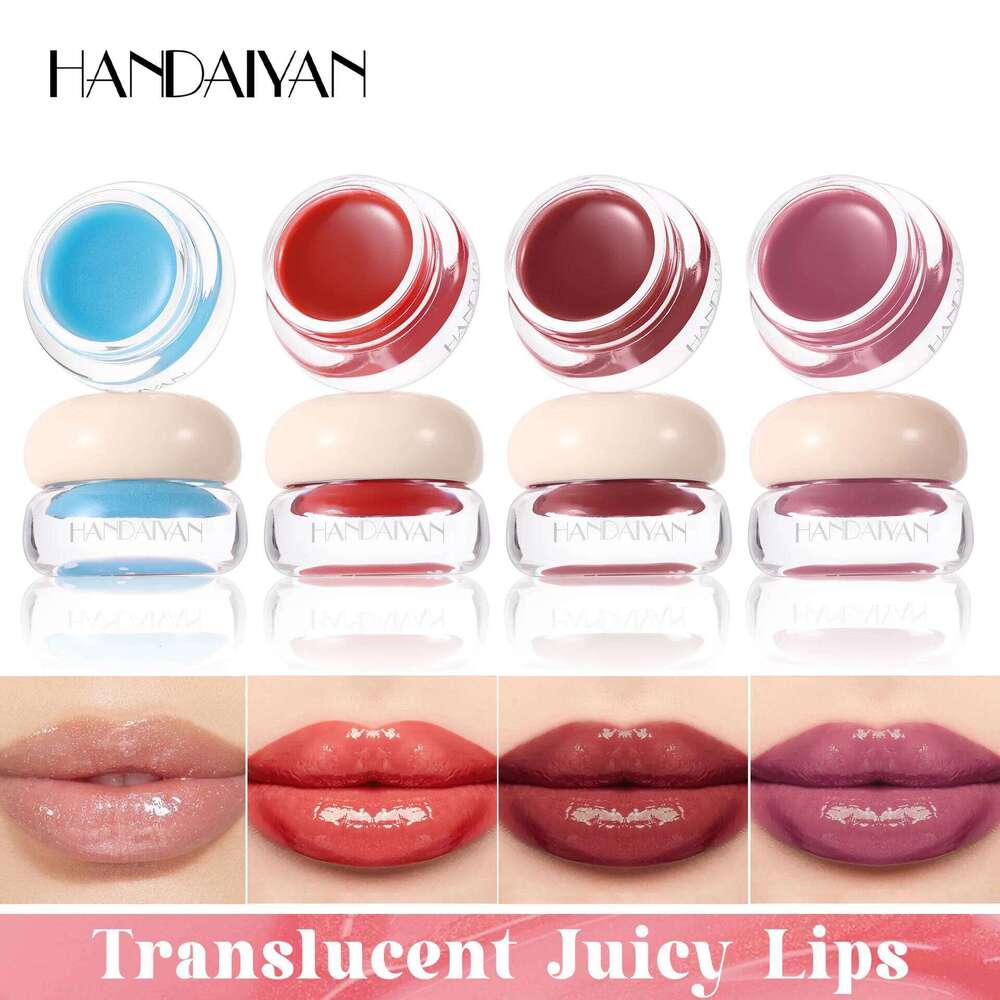 4-Color Jelly Lip Gloss - Hydrating Mirror Shine with Pearl Glow, Non-Sticky Plumping Formula for Juicy Voluminous Lips W260311