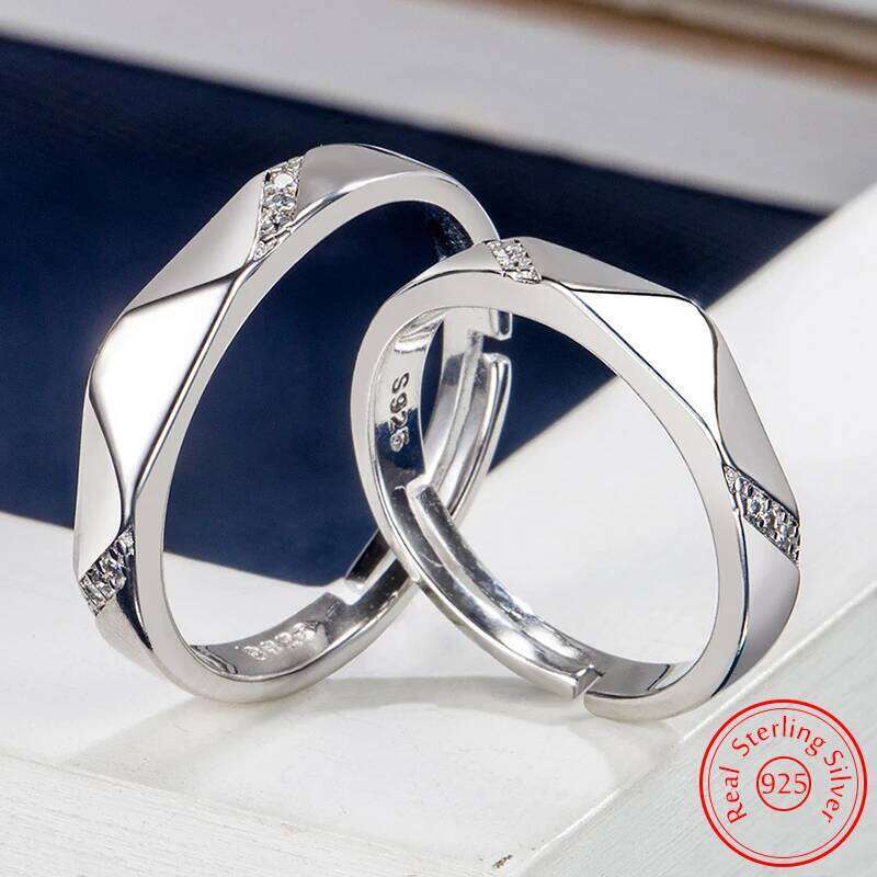High Quality New Jewelry Man's Fashion 925 Sterling Silver Crystal Zircon Couple Rings For Woman XY0373 W260311