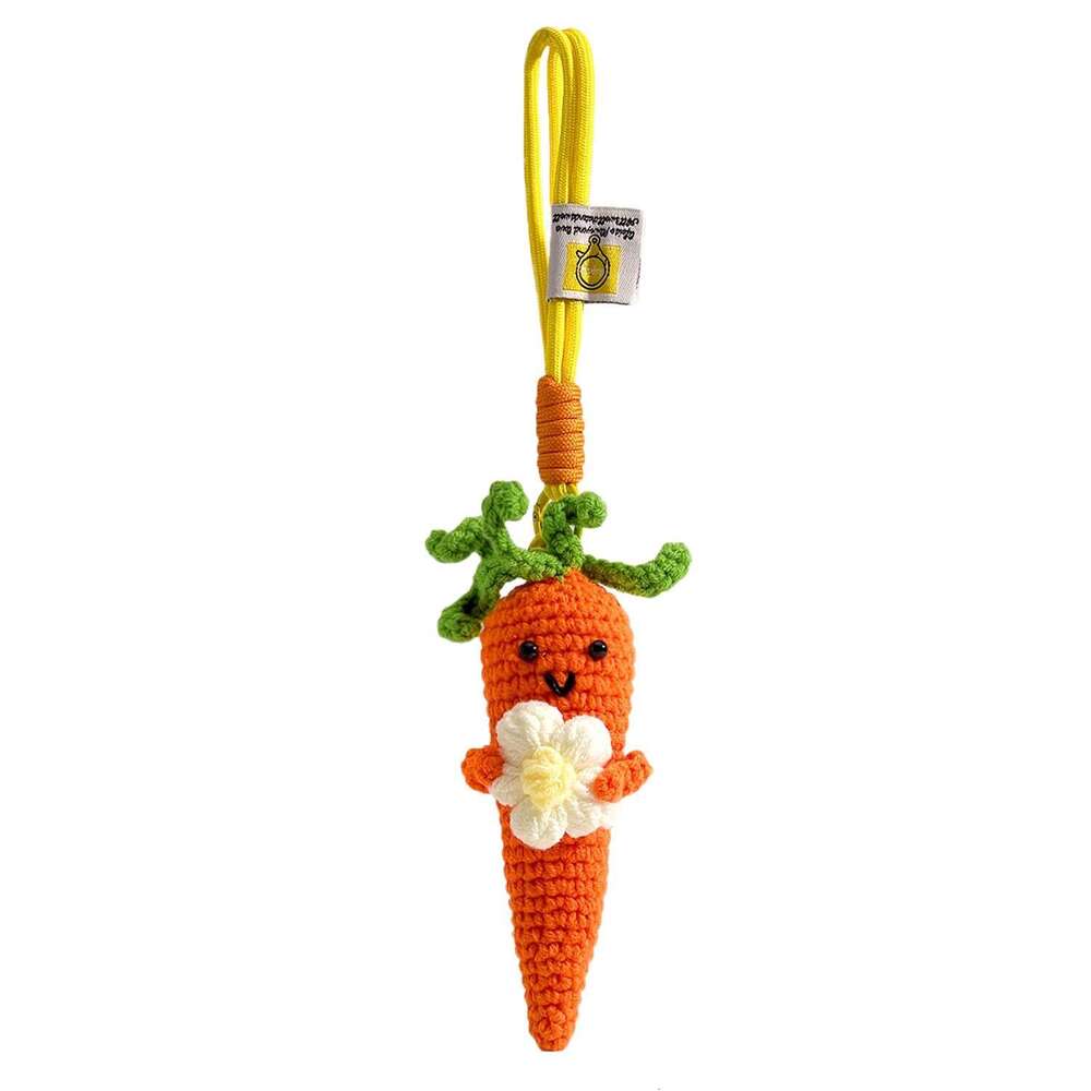 Cute Carrot Broccoli Vegetable Bag Pendant Handmade Knitted Keychain Doll Small Ornament Creative Gift