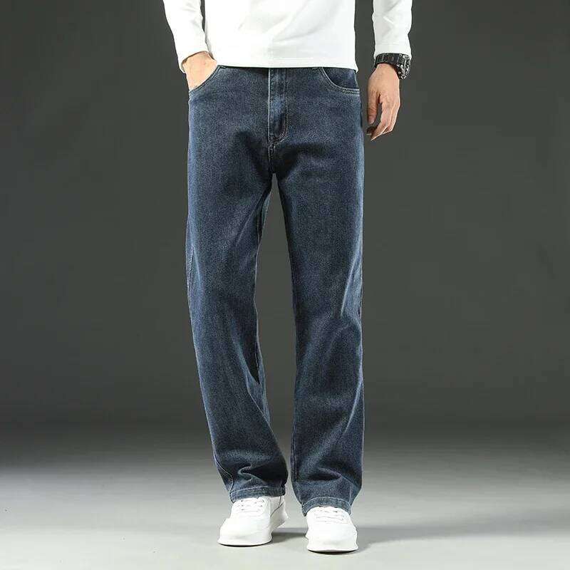 New Spring and Autumn Men's Jeans, Loose, Comfortable, Straight, Casual, Versatile Wide-leg Business Trousers 26Y0312