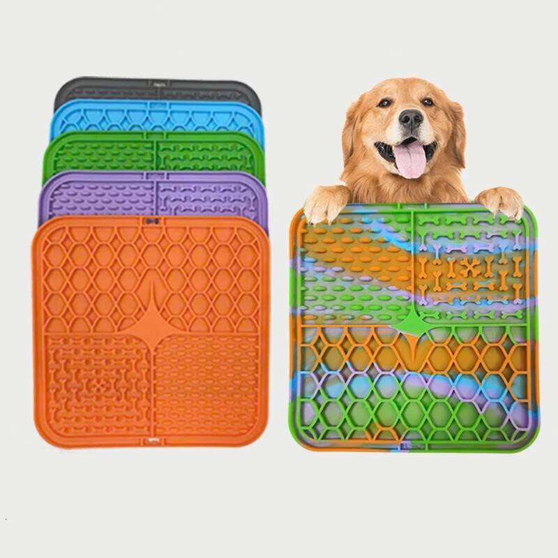 Lick Mat Pet Slow Plate Bathing Distraction Silicone Sucker Food Training Dog Feeder Supplies for Dogs 26Y0312