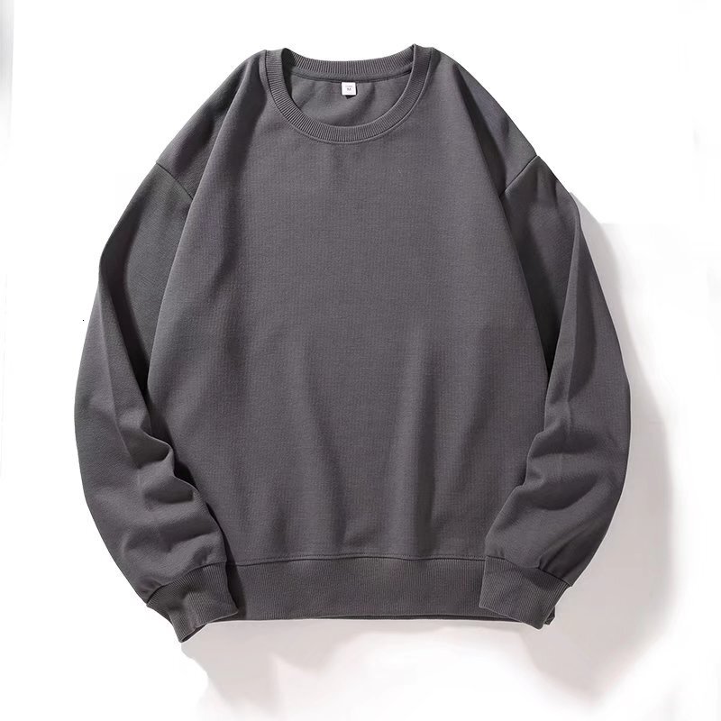 Spring And Autumn Designer Hoodie Thin Round-neck Pullover Long-sleeve Plain Solid Color Sweatshirt Loose Casual Unisex Logo Base Shirt