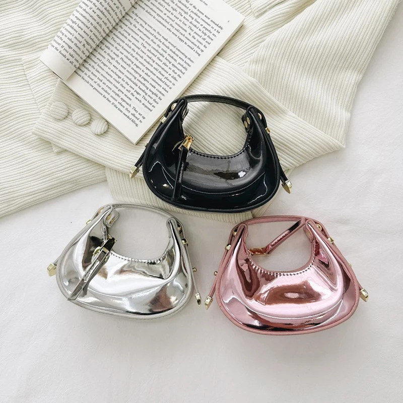 Womens Laser Glossy Patent Leather Crossbody Bag Tote Stylish Mother Daughter Matching Handbags for Women Girls and Kids 260311