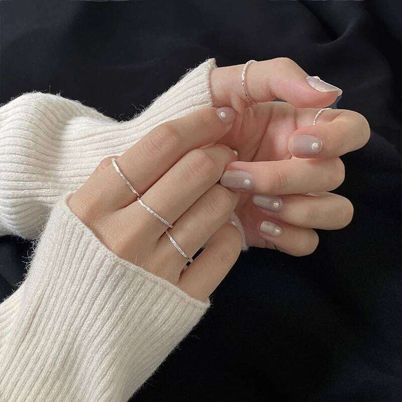 Real 925 Sterling Irregular Plain Circle Does Not Fade Simple Hammer Pattern Silver Ring Female Wedding Jewelry Gift H260312