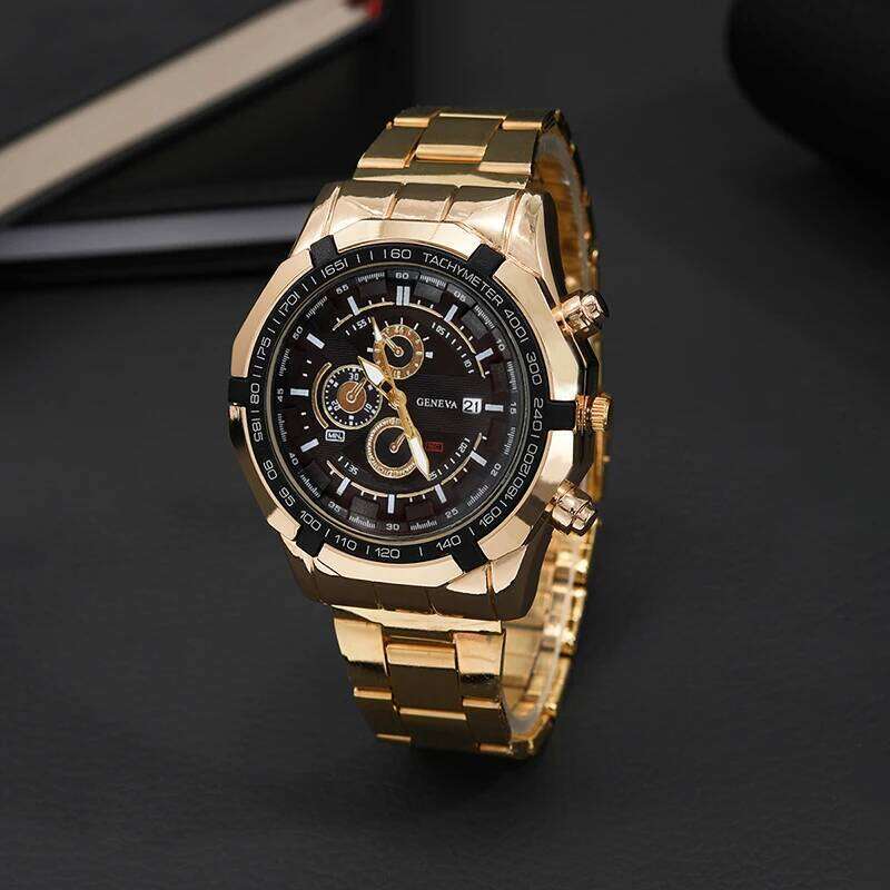 Fashion Mens Sports Watches Luxury Casual Stainless Steel Quartz Wrist Men Business Calendar Watch