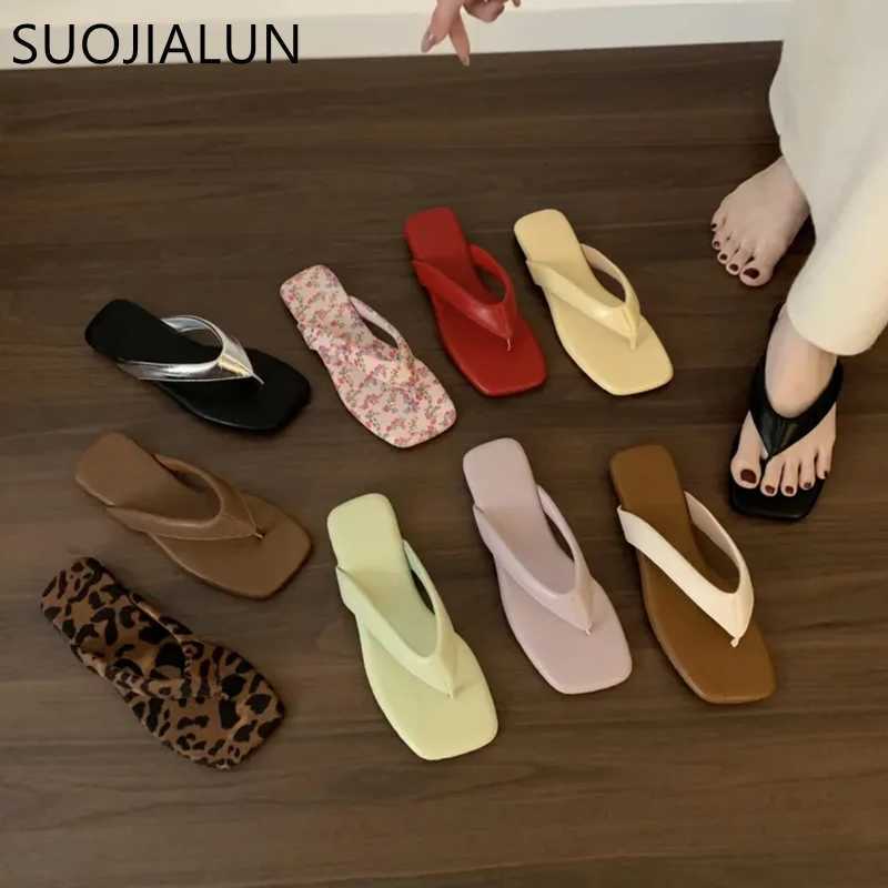 SUOJIALUN 2025 Summer New Candy Color Women Slipper Fashion Soft Flat Heel Outdoor Casual Slides Open Toe Outdoor Beach Sandal K260312