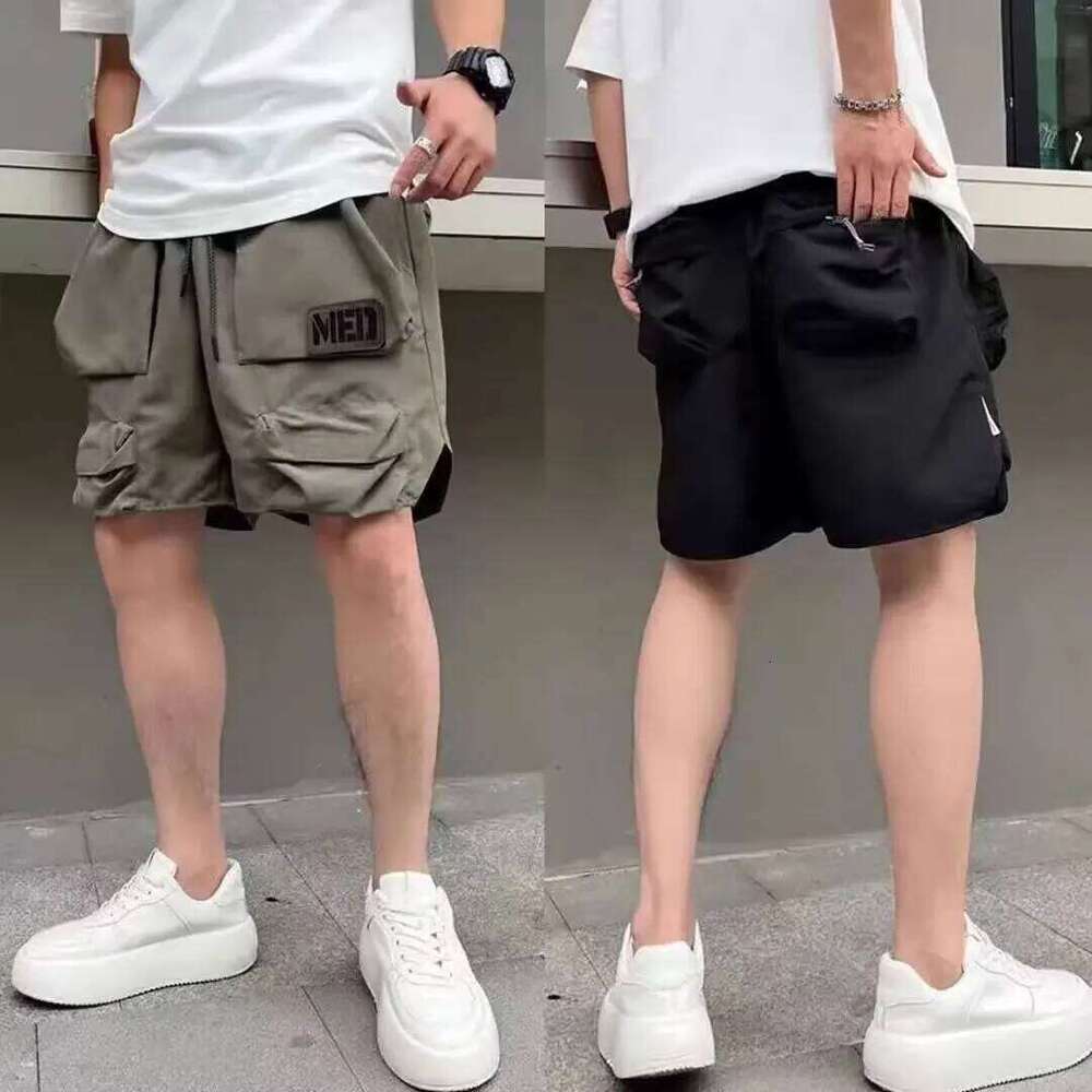 Large Pocket Mens Cargo Shorts With Pockets Letters Outdoor Sports Function Korean Luxury Wide Cotton Big And Tall Jogger Y2k