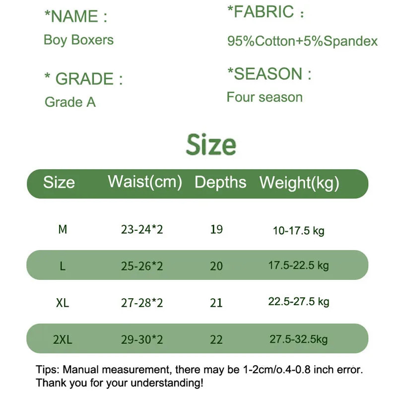 4Piece Boys Boxer Briefs High Quality Comfortable Cotton Children Boxers Shorts Car Dinosaur Various Patterns Kids Underwear 260311