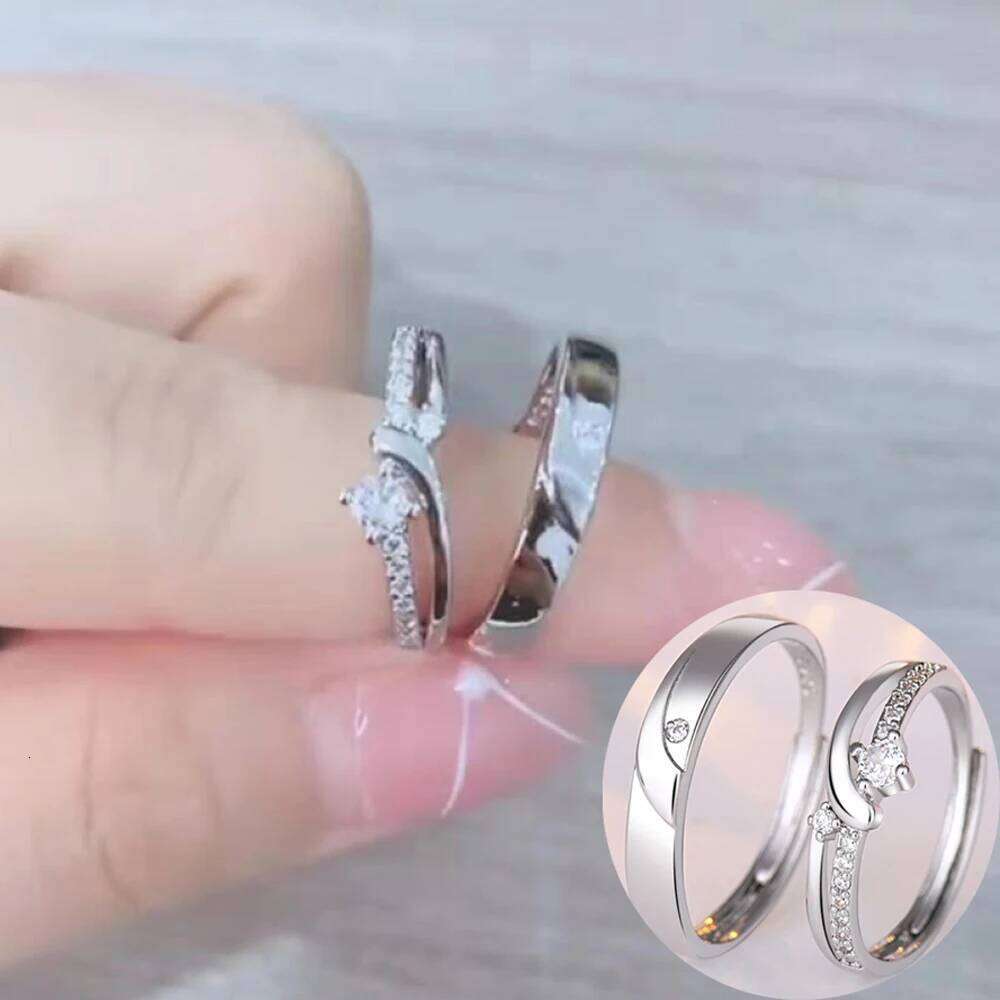 2026 Hot Sale Copper Plated Platinum Adjustable Couple Rings Men Women Overlap Opening Finger Jewelry Wholesale Drop shipping W260311
