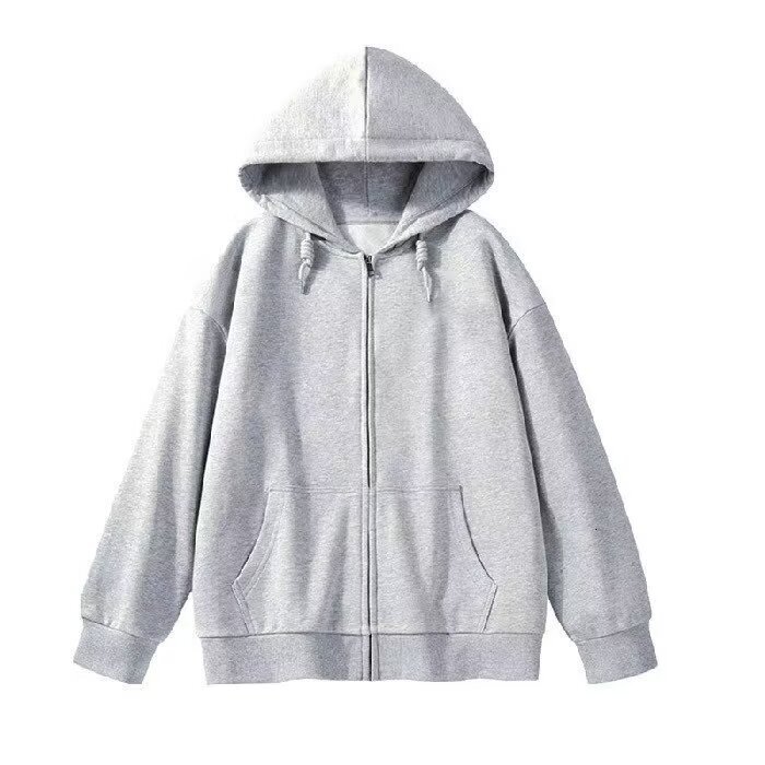 Retro Gray Hooded Sweatshirt For Men Oversized Thin Loose -style Casual Top Designer Hoodie Jacket For Spring And Autumn
