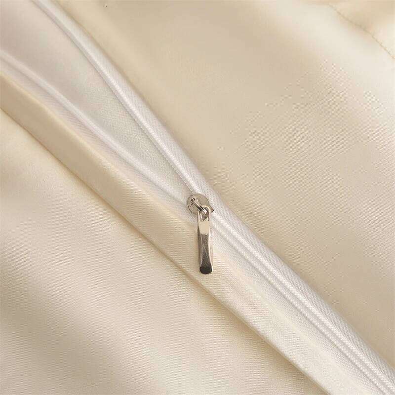 4Pcs Cream Off White Premium Jacquard Lyocell Bedding Set Soft Cooling Duvet Coves Bed Sheet Pillowcases Double Queen King Size H260312