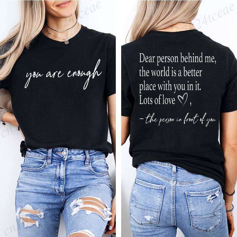 Dear Person Behind Me Printed Summer T-Shirts Tops Mental Health Awareness Design Women's Graphic T-Shirt Short Sleeve Clothing Z260312