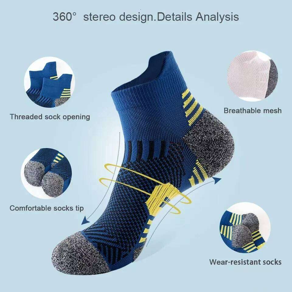 3/5/6Pairs Men's Sport Breathable Outdoor Running Basketball Training Short Tube Socks For Men Z260312