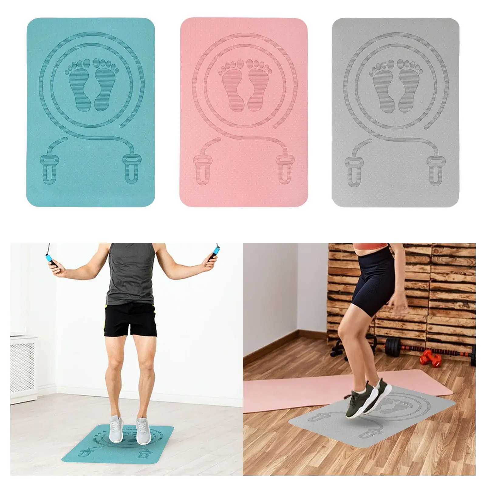 Jump Rope Mat Yoga Mat Antiskid Shock Absorption Rope Skipping Mat for Home Gym Pilates Workout Indoor Outdoor Stretching M260312