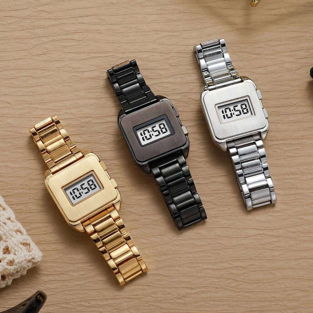 Simple digital men's electronic watch Arabic numerals show conspicuous wearing time as gifts for grandpa's daily life.