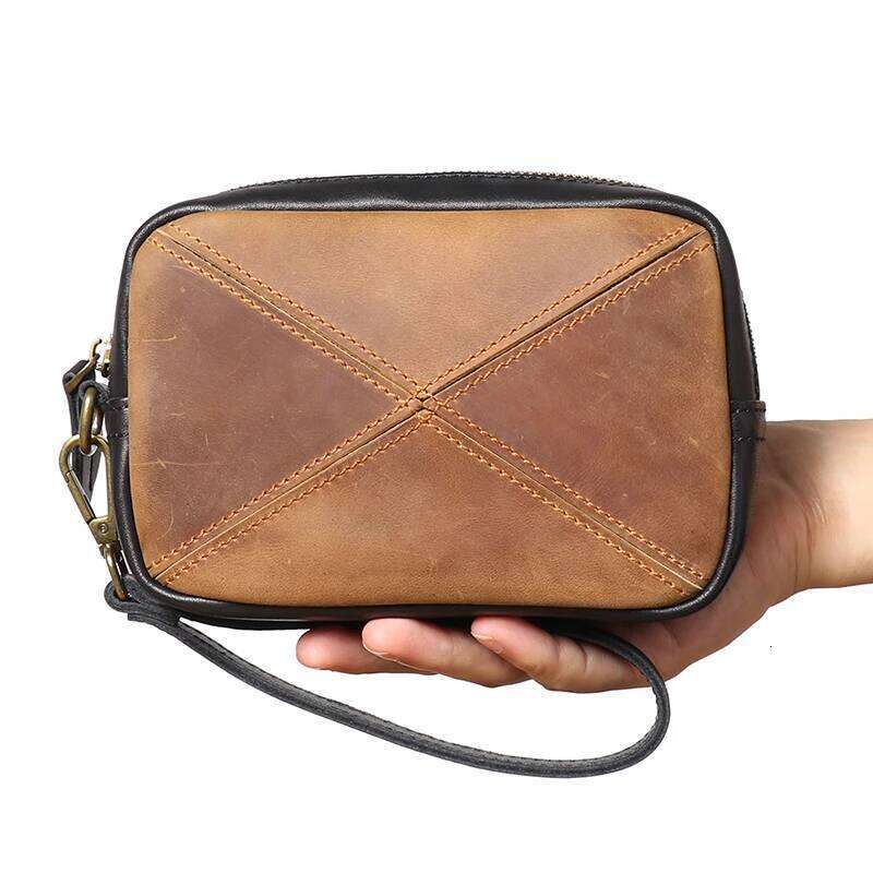 High Quality Men Clutch Vintage Pieced Leather Wallet Creative Coin Purse Phone Bag Kl928