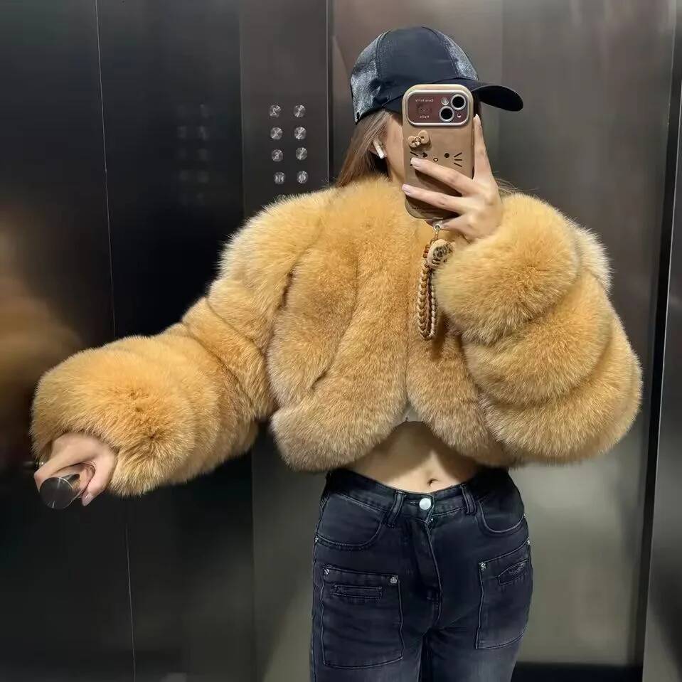 ZADORIN 2026 Chic Cropped Coat Luxury Designer Warm Faux Jackets for Woman Tops Winter Y2K Clothes Fur Coats