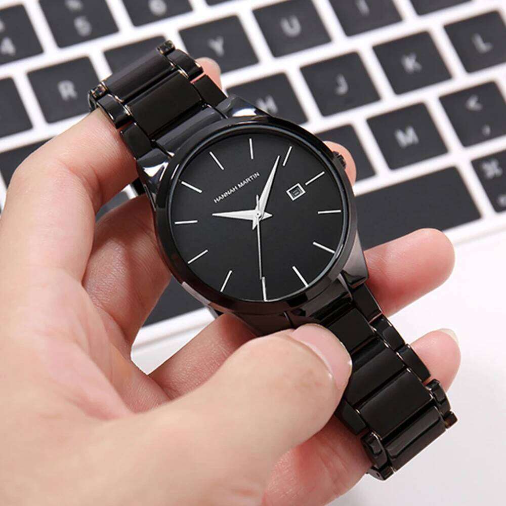 Top Brand Original Sports Quartz Black Mens Watch All Steel Waterproof Classic Business Fashion Calendar Wristatches