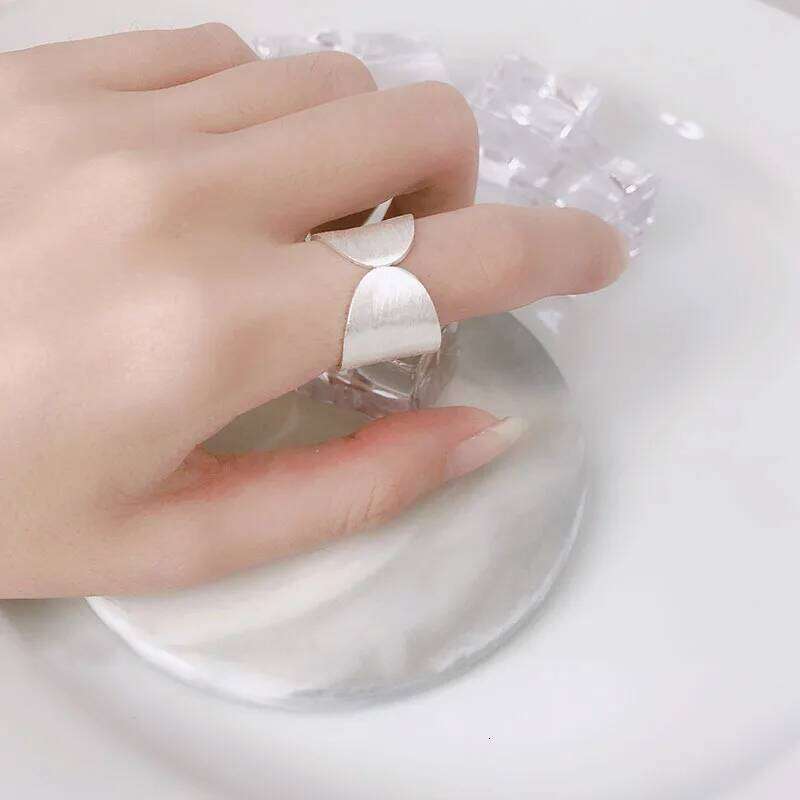 Original 925 Sterling Wide Smooth Rings For Women Counple Wedding Engagement Silver Women's Vintage Ring Fine Jewelry H260312