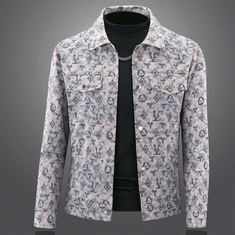 European Station Trendy Brand Autumn New Turn-Down Collar Jacket Fashion Loose Light Luxury High-End Casual Versatile Coat Men