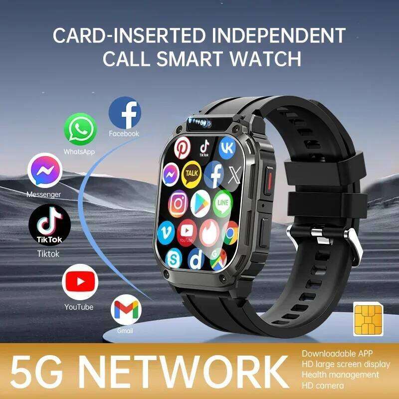 Q80 Men Smartwatch with 1.95-inch HD Display, 5G WiFi Health Fitness Tracker, 750mAh , Waterproof, for Apple Android