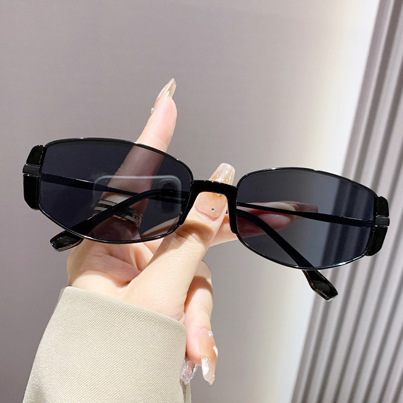 Narrow Frame Cat Eye Korean Style Irregular Modern Retro High-end Slimming Sunglasses for Square and Round Faces