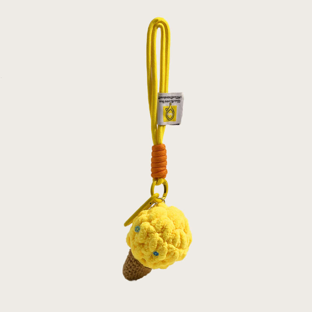Unique hand-woven ice cream plush keychain, bag pendant, car decoration, new model wholesale