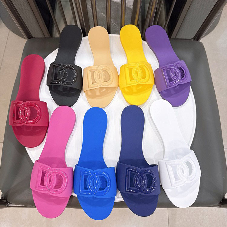 Designer Slippers Women Floral Slides Sandals Flats Slide women slides with box