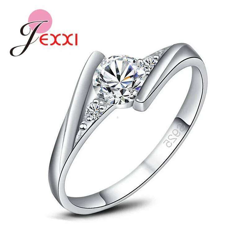 Promise Ring Hot Sale 925 Sterling Silver Dazzling Zircon Girls Finger Rings For Women Wedding Engagement Jewelry H260312