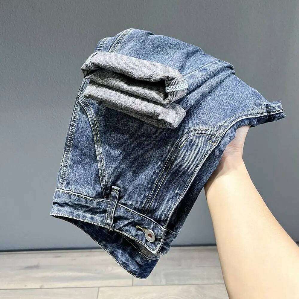 Korean Vintage Loose Tapered Men's Jeans Fashion High Street Drape Harem Pants Youth Hip Hop Streetwear Male Blue Denim Trousers 26Y0312