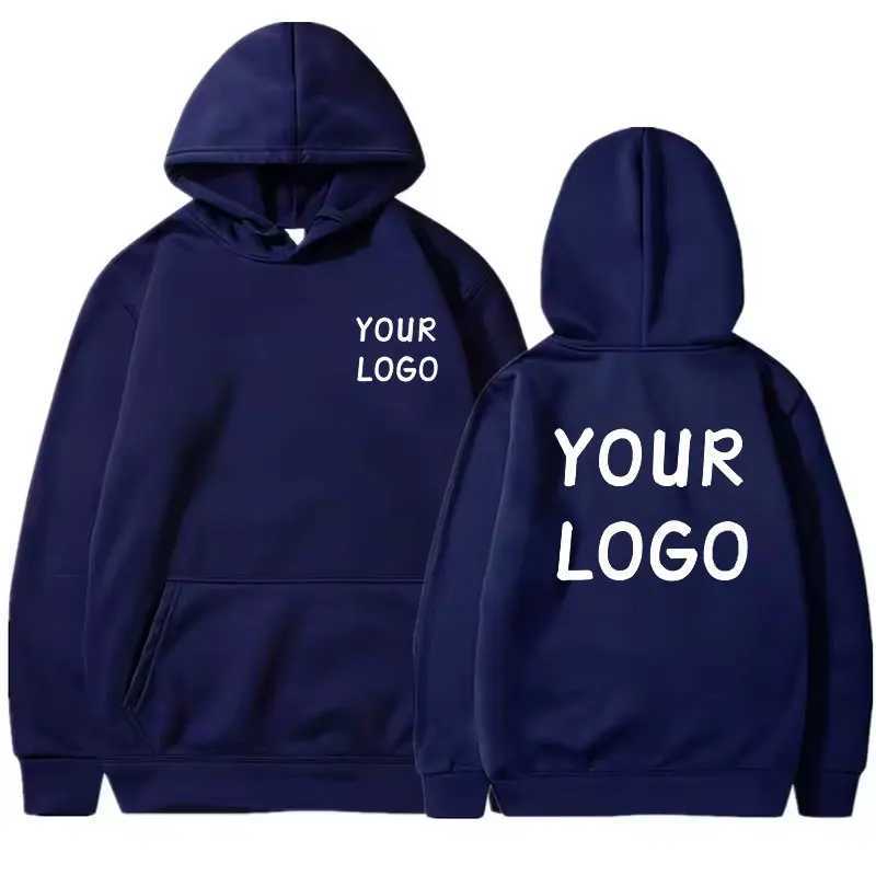 DIY Custom Your Brand Men Women Casual Hoodie Top Solid Color Pullover Street Personality Sweatshirt Custom Gifts M260312