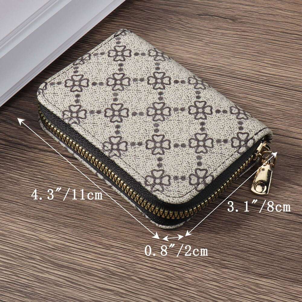 Women's minimalist short with clutch wallet, fashionable zipper wrapped around coin wallet