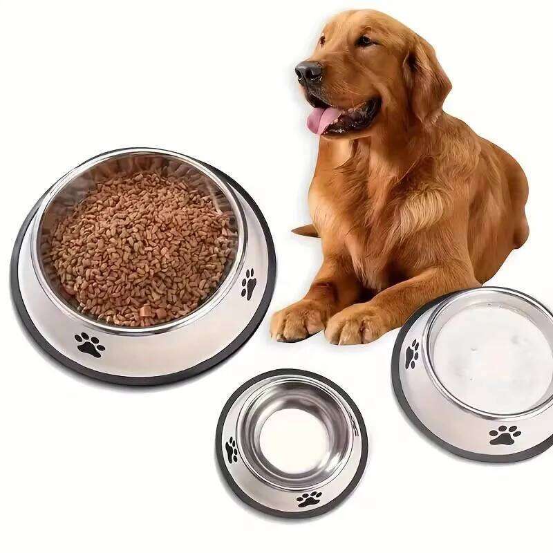 Stainless steel anti-tipping cat capacity bowls medium and large size dog food bowls pet supplies 26Y0312