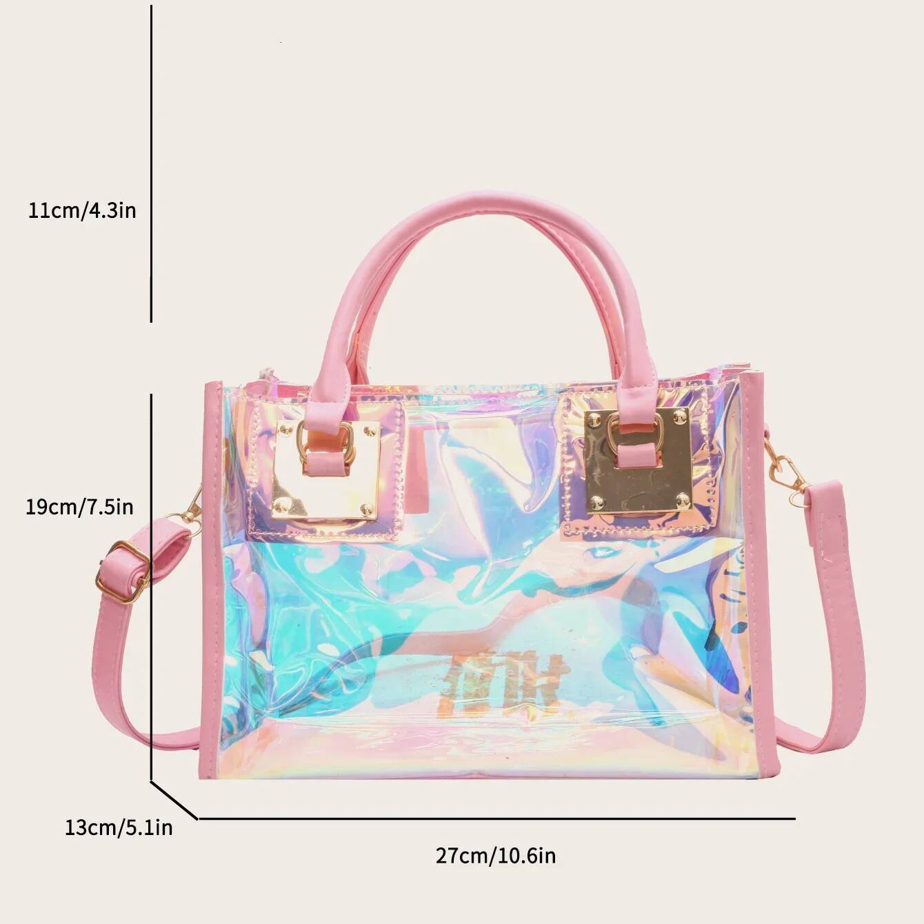 Casual 2 Set Tote High Quality PVC Transparent Crossbody 2025 New Clear Jelly Handbag Waterproof Beach Shoulder Bag
