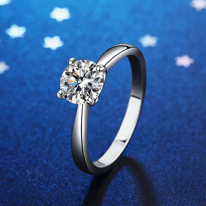 NeeTim 0.5ct 1ct 2ct D Color Moissanite Engagement Ring for Women S925 Sterling Silver Lab Diamond Promise Wedding Band Jewelry H260312