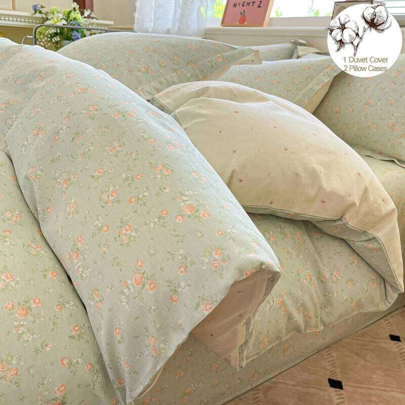 Printed Duvet Set 100% Cotton Bedding Set, Soft Breathable Quilt Cover Pillowcase,for Single Couple Bed Size H260312