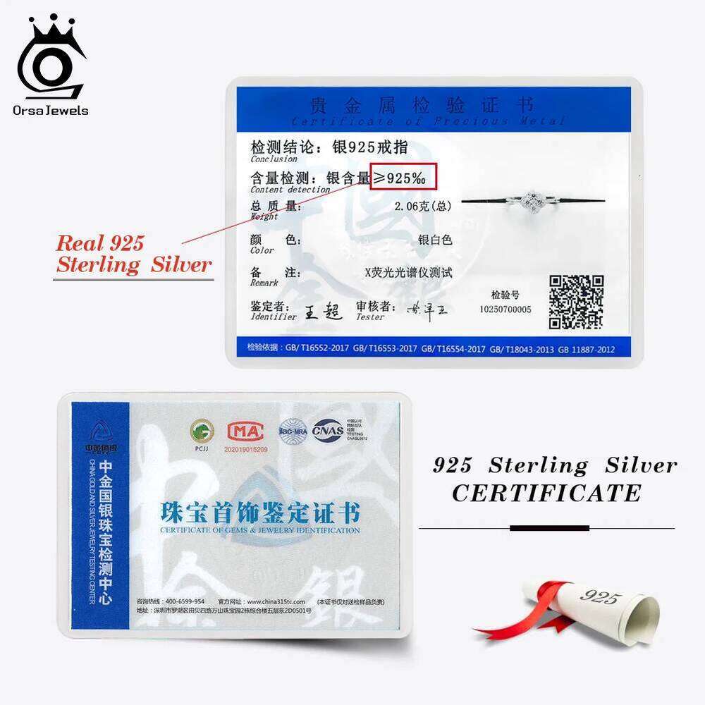 ORSA JEWELS Sparkling 925 Sterling Silver Cr Open Ring With 8A Premium Cubic Zirconia Jewelry for Women Gift LZR43 H260312