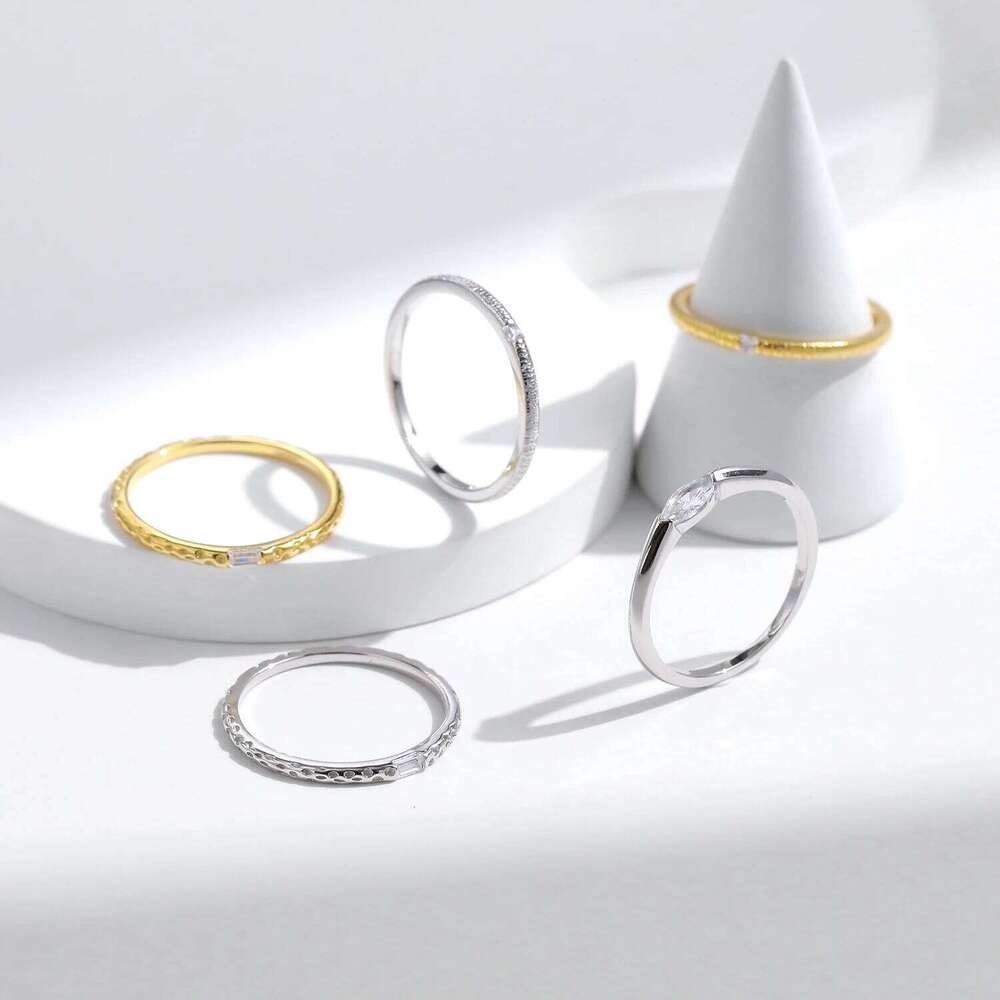 MODIAN 925 Sterling Silver Irregular Cross Line Concave And Convex Texture Rings For Women Fashion Gold Color Fine Jewelry H260312