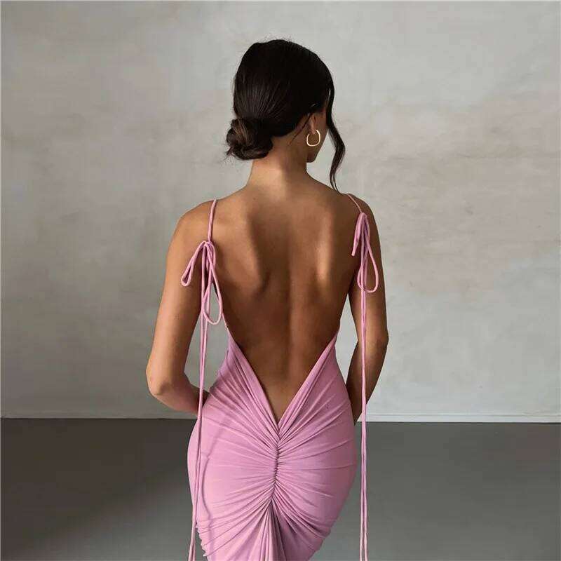 European and American summer new women's fashion trend Harajuku suspender sexy backless slim fit hip hugging temperament dress C260312